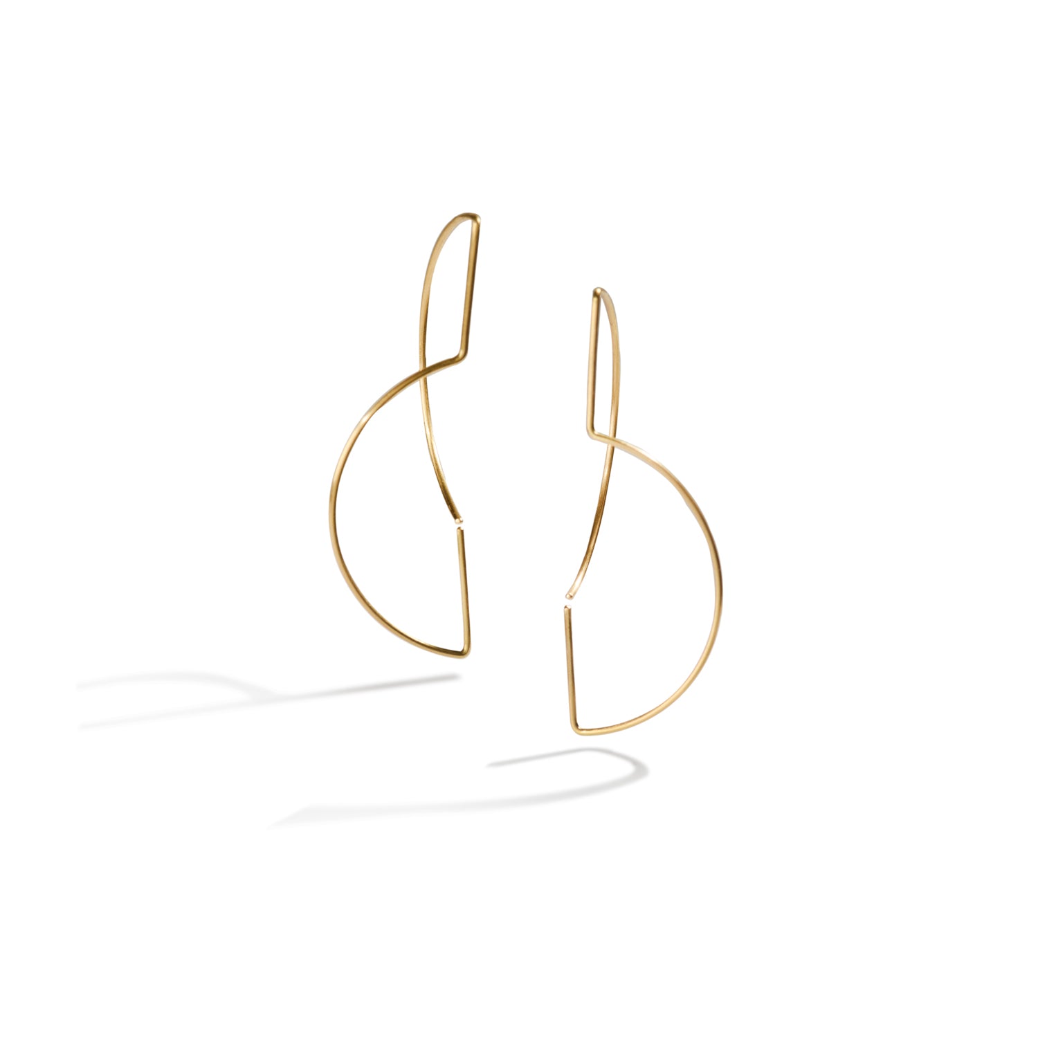 Geometric Gold Wire Earrings