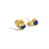 Leaf Spiral With Lapis Earrings