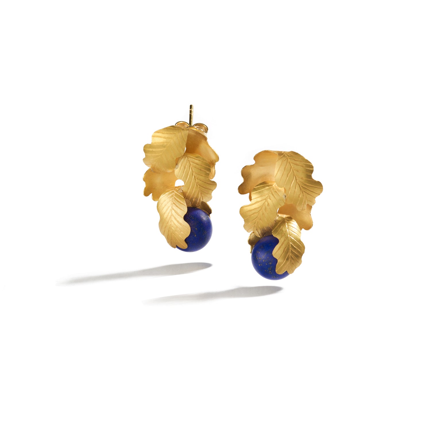 Leaf Cluster With Lapis Earrings