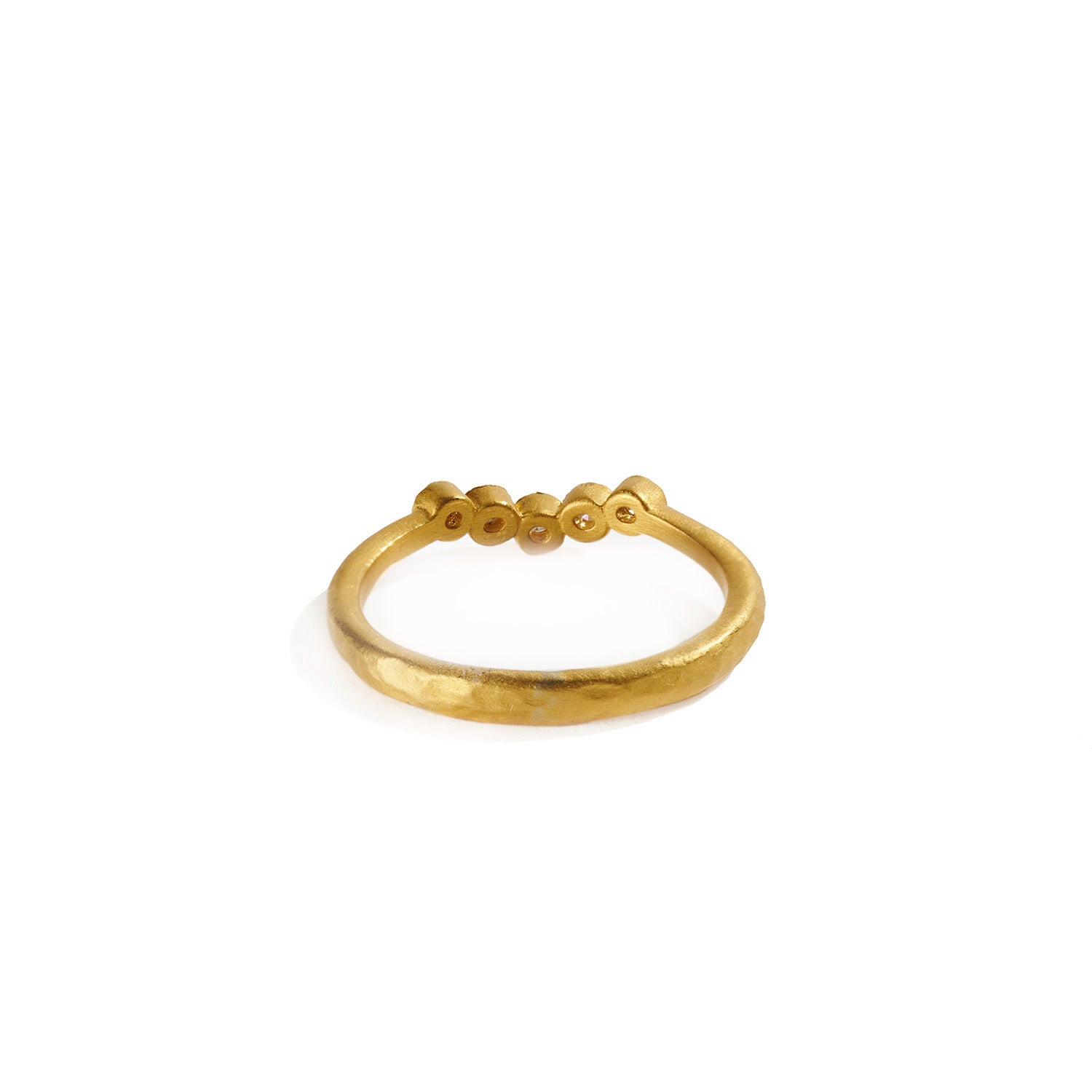 Gold Ring with Five Diamond Arch