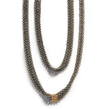 Long Titanium & Gold Necklace