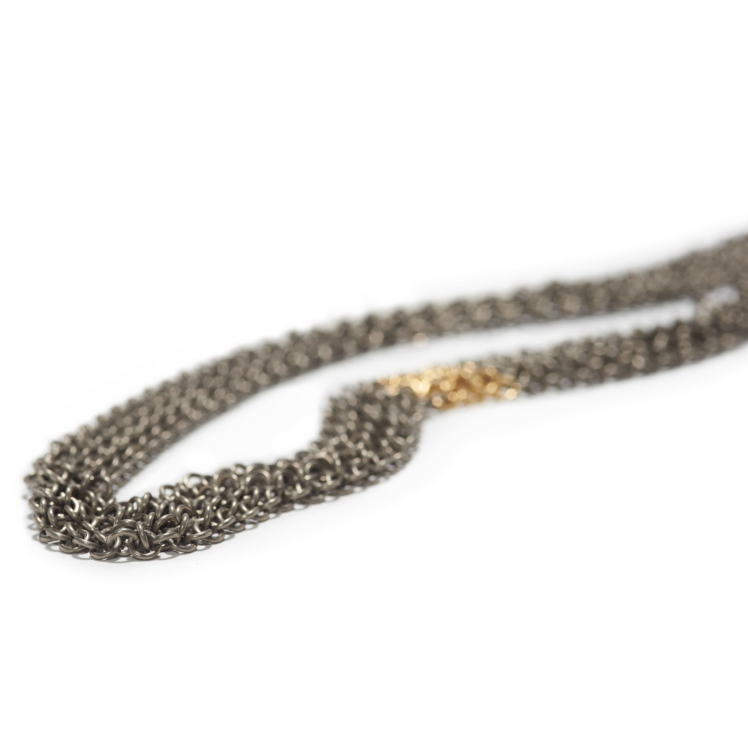 Long Titanium & Gold Necklace
