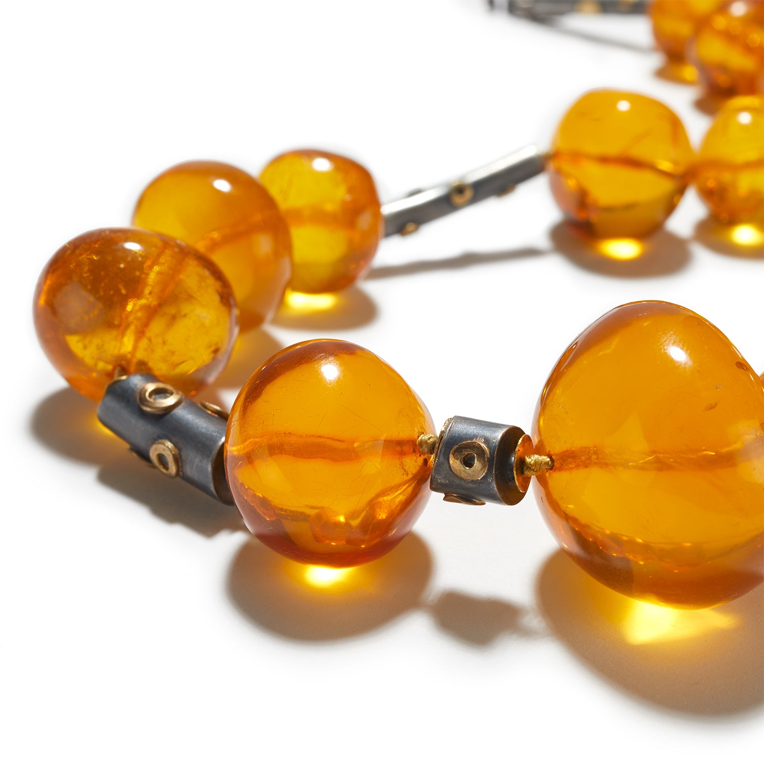Liquid Amber Bead Necklace