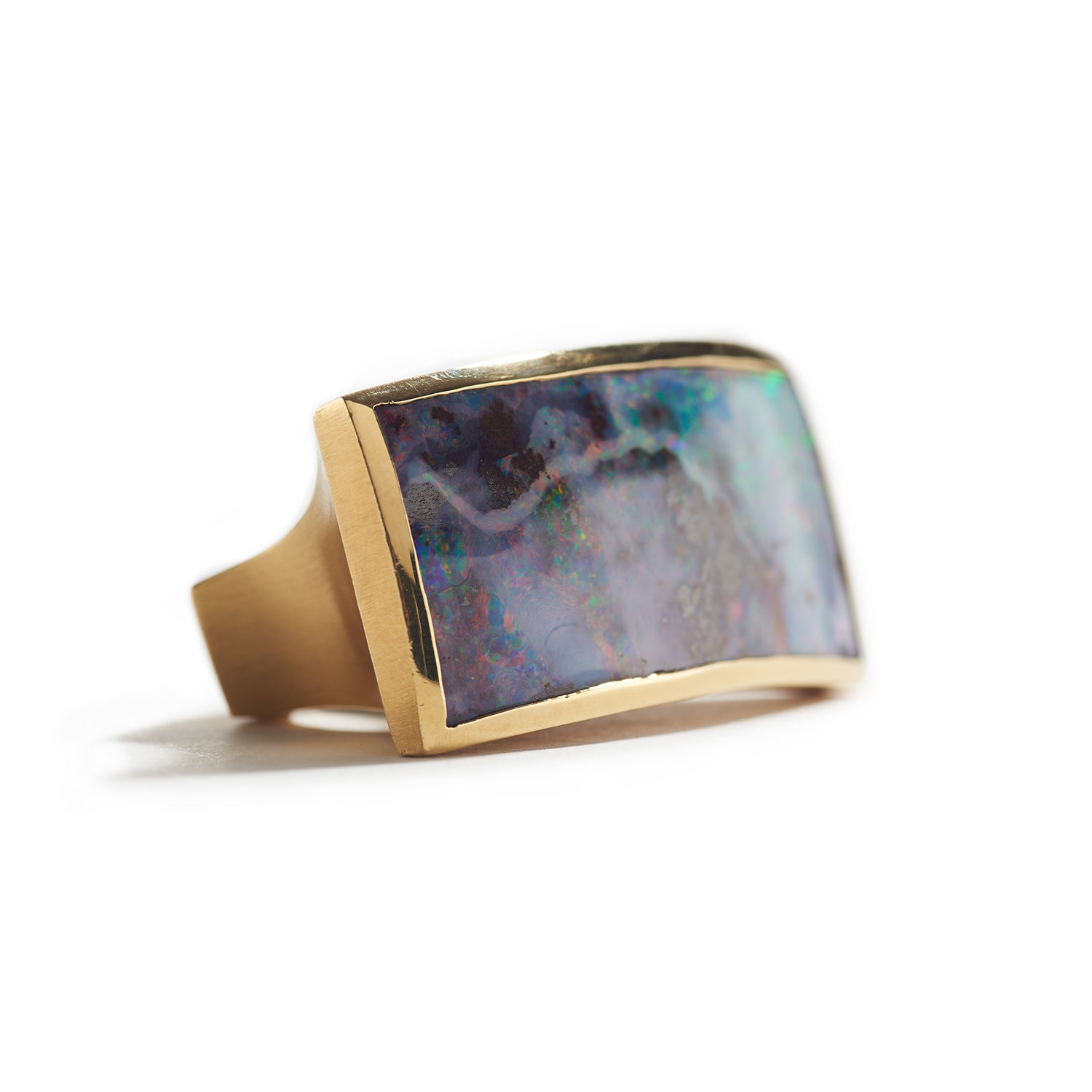 Boulder Opal & 18K Gold Ring