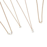 Rose Gold Necklace with Diamond Trio