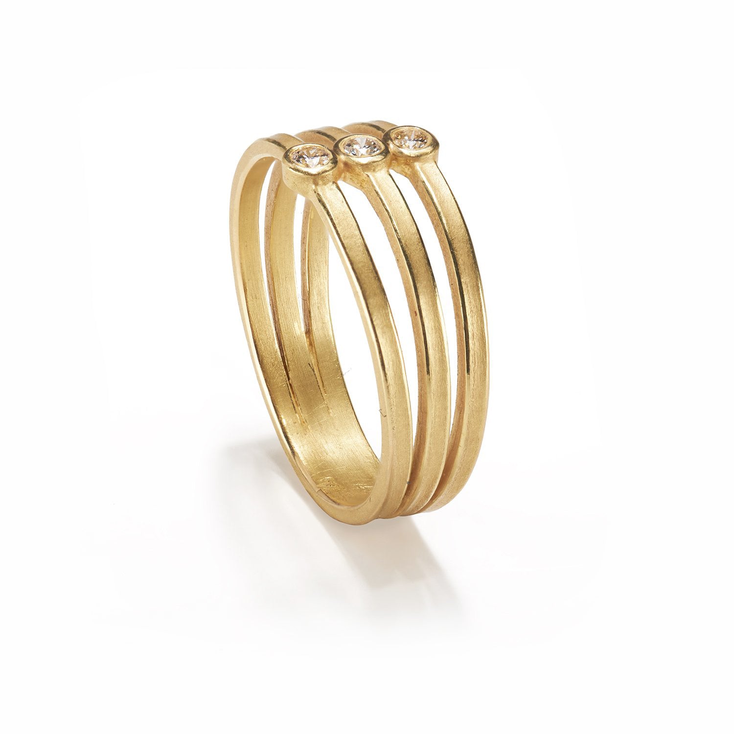 Gold and Diamond Zipper Ring