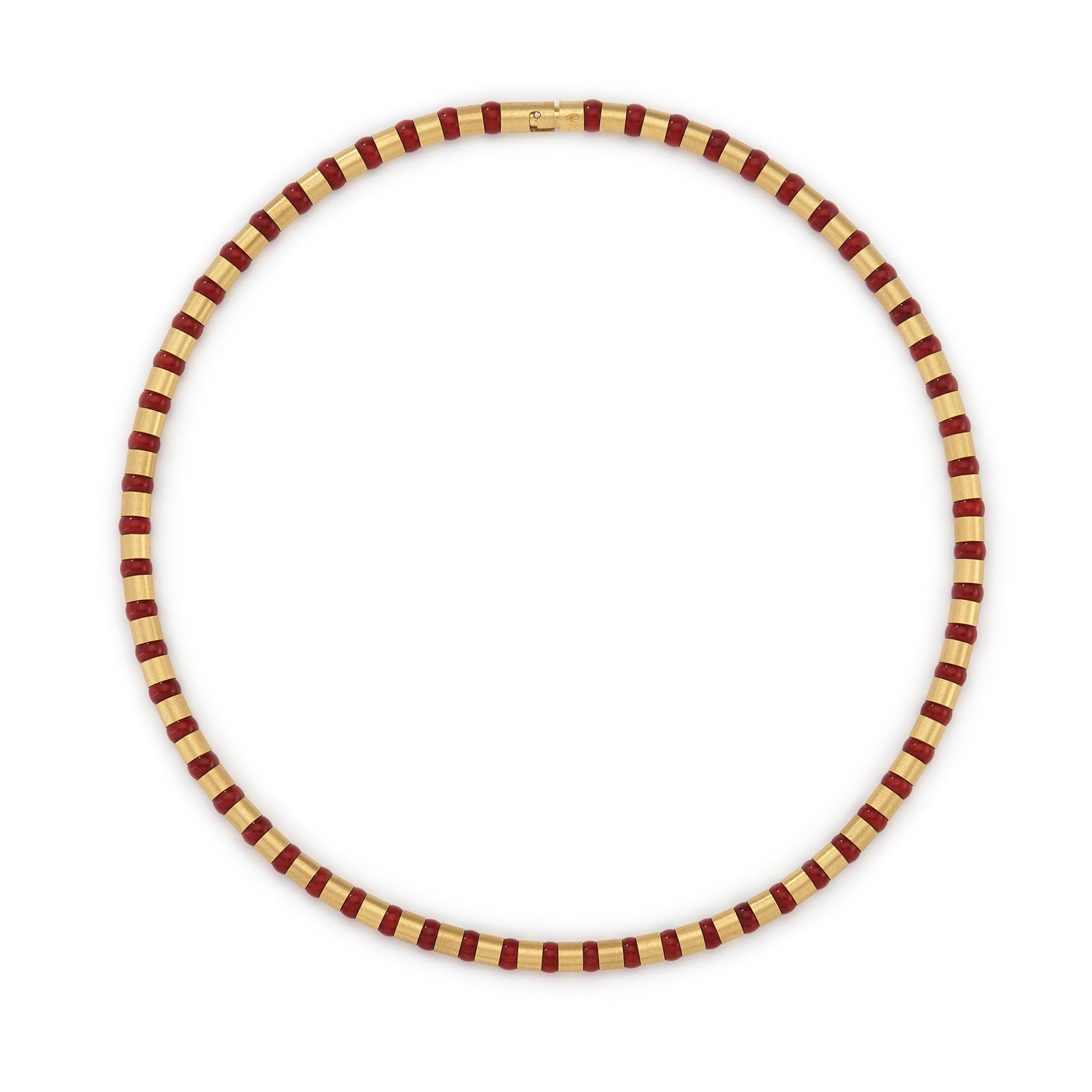 Cleopatra Gold Collier~5mm Red Coral