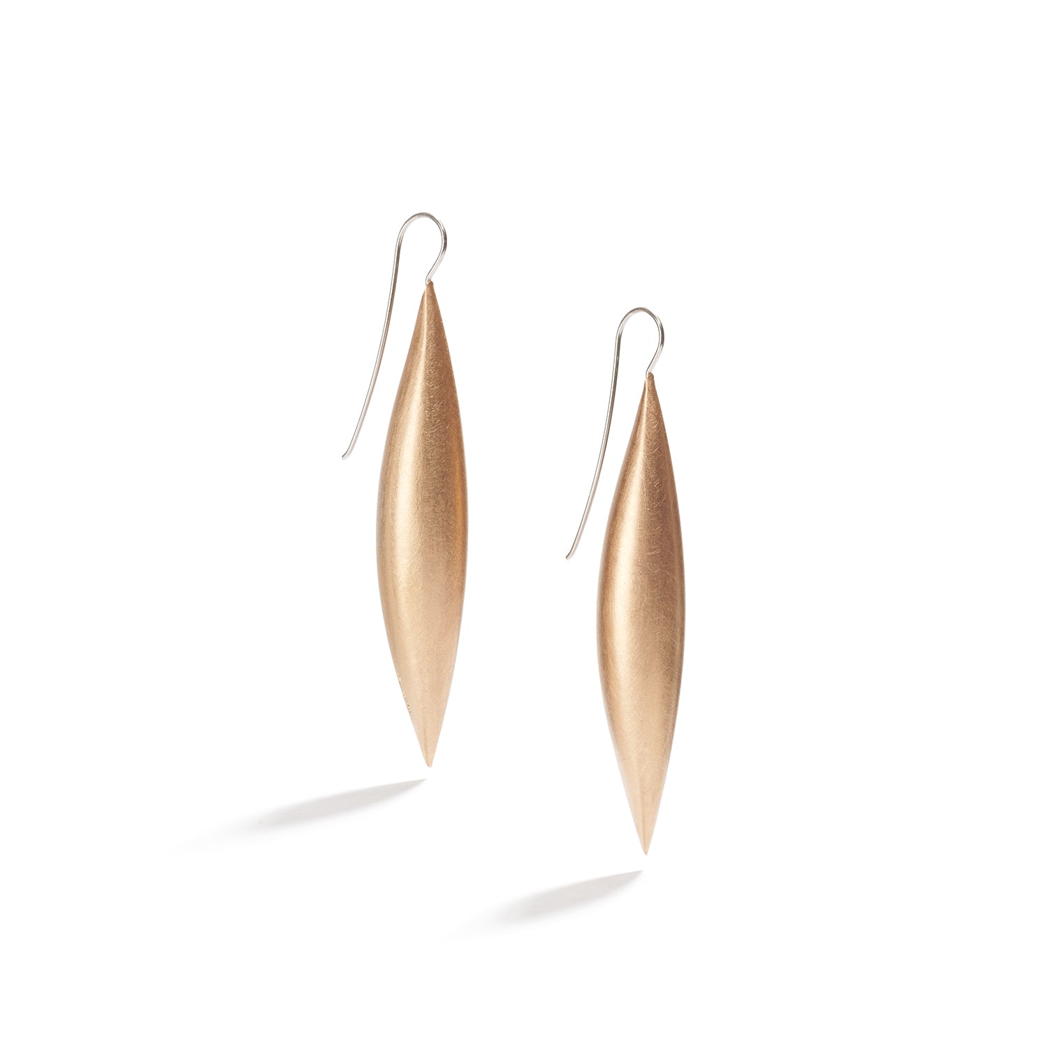 18K Rose Gold Cocoon Pendant Earrings~68mm Slim
