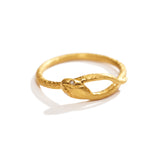 Gold Snake Ring with Diamonds