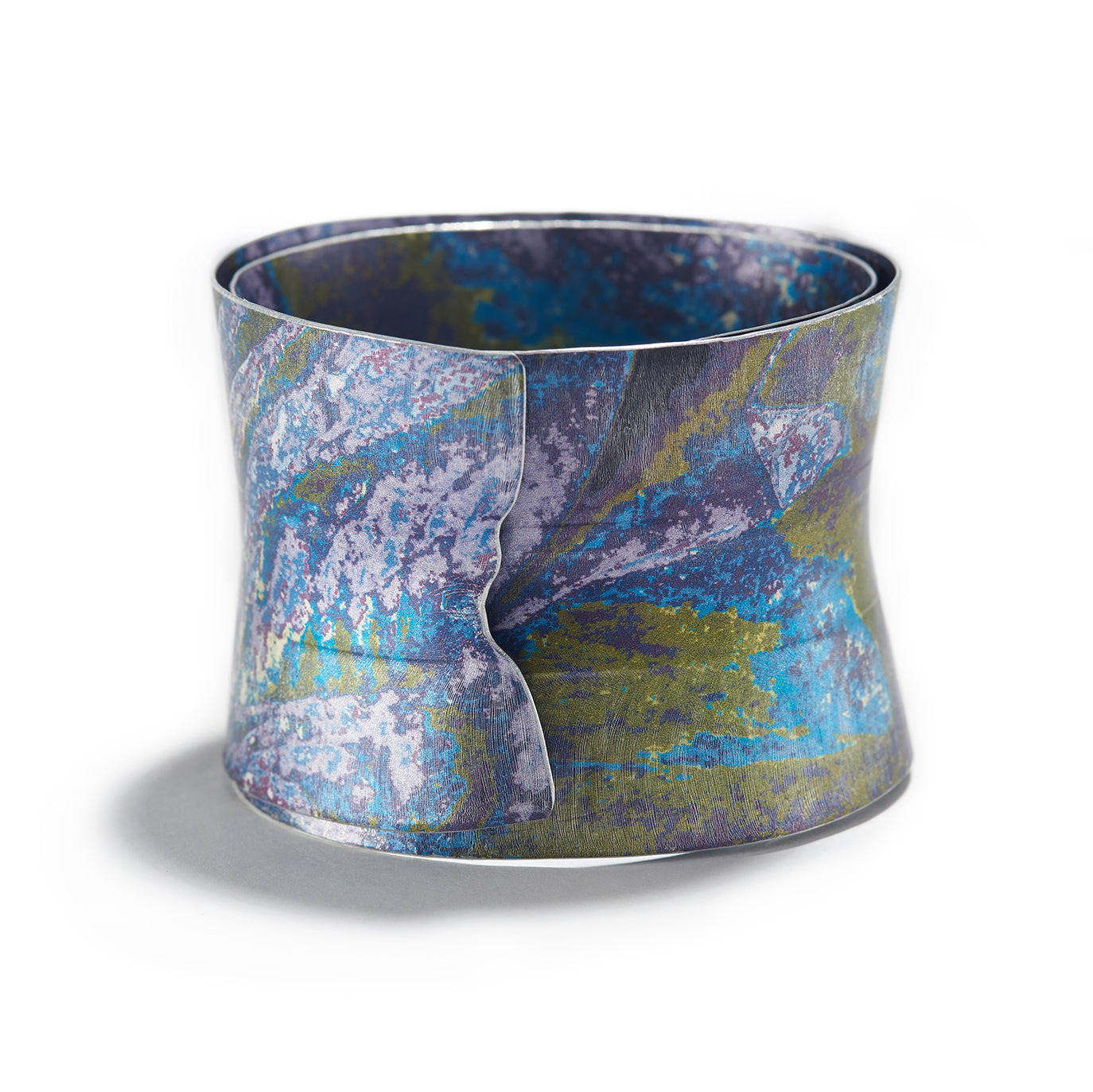 Fluted Spiral Bangle in New Blue/Purple