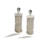 Short Knitted Silver Earrings