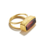 Faceted Red/Pink Tourmaline Ring