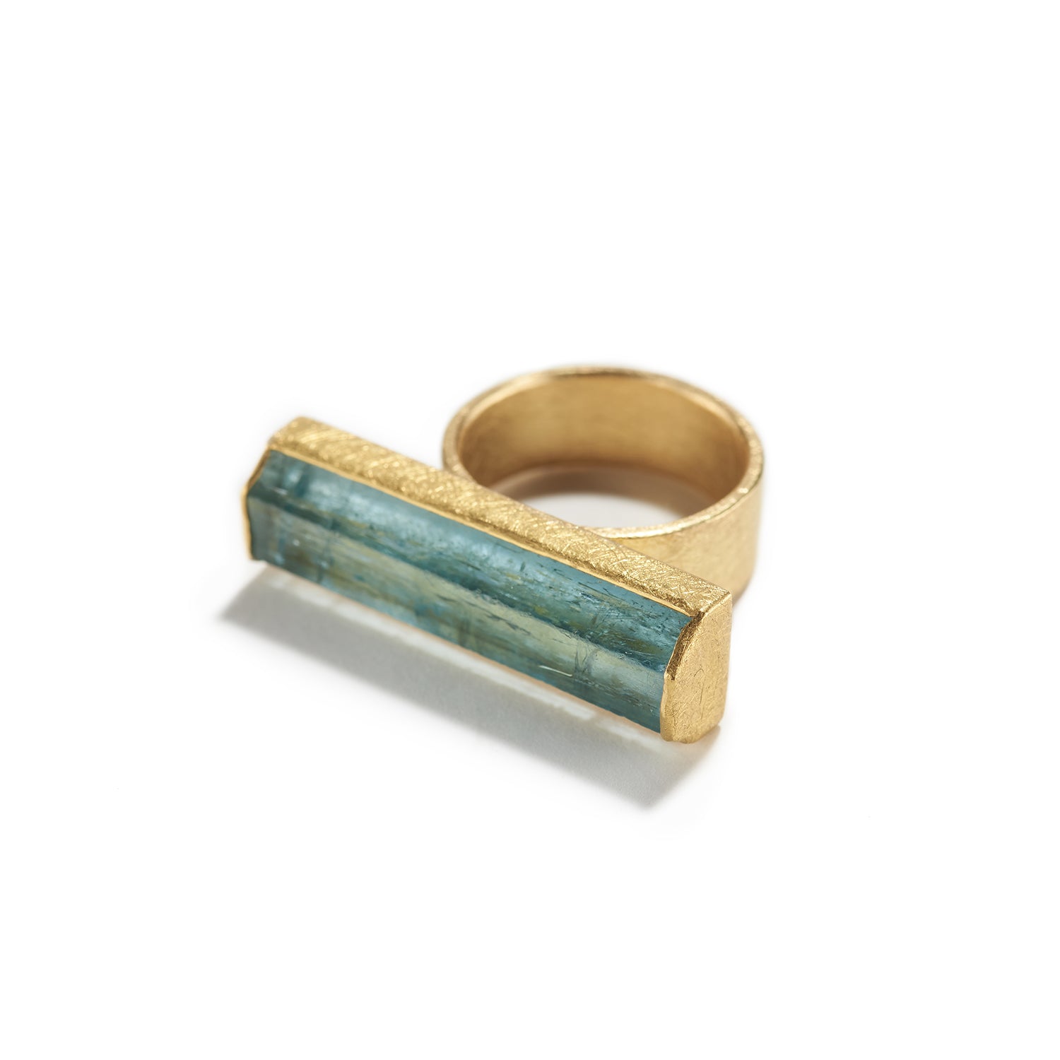 Long Aquamarine Crystal Ring