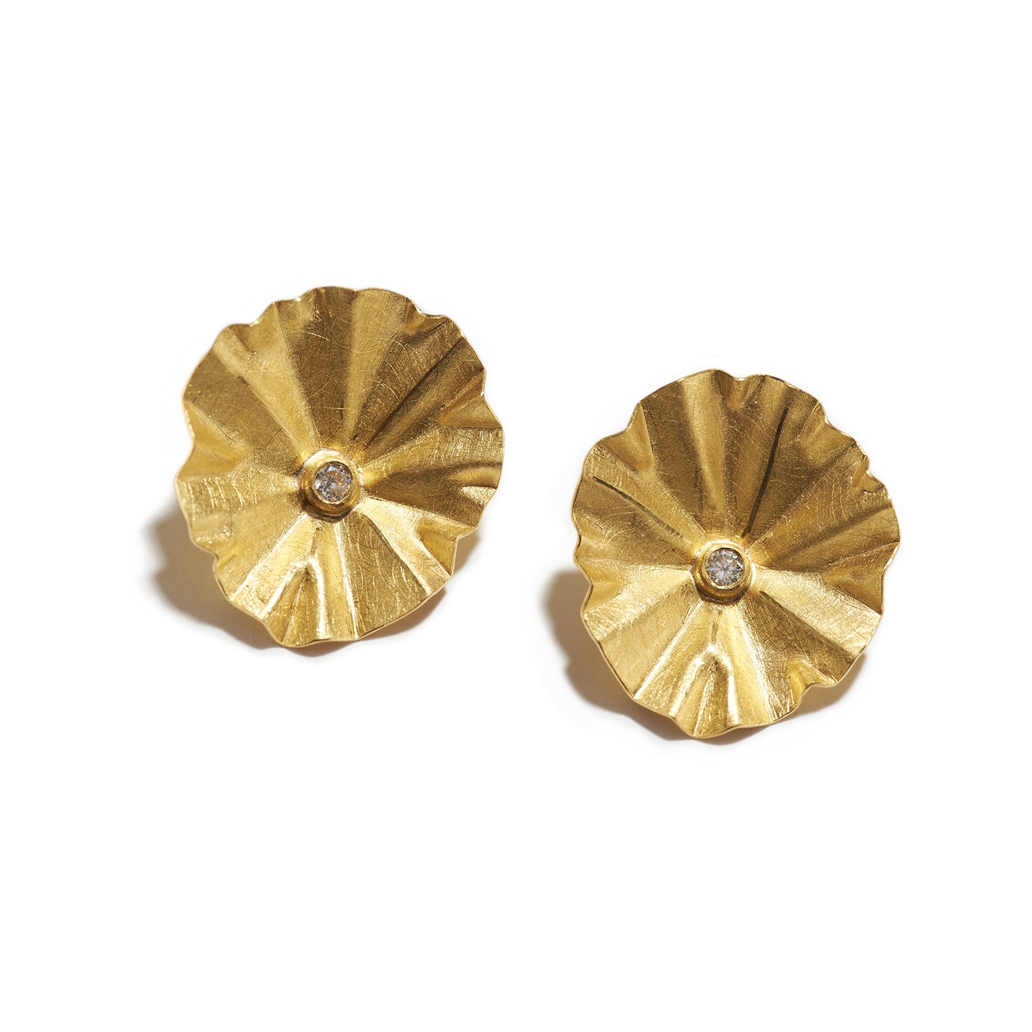 Lotus Diamond Stud Earrings