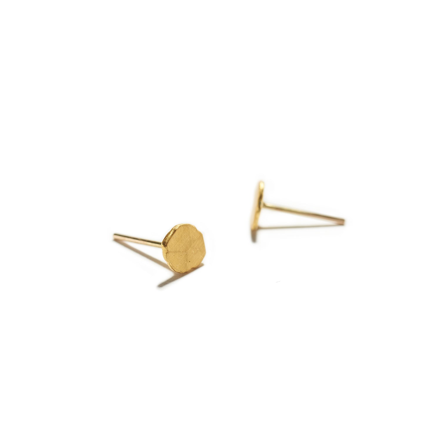 Gold Nugget Stud Earrings~6.5mm