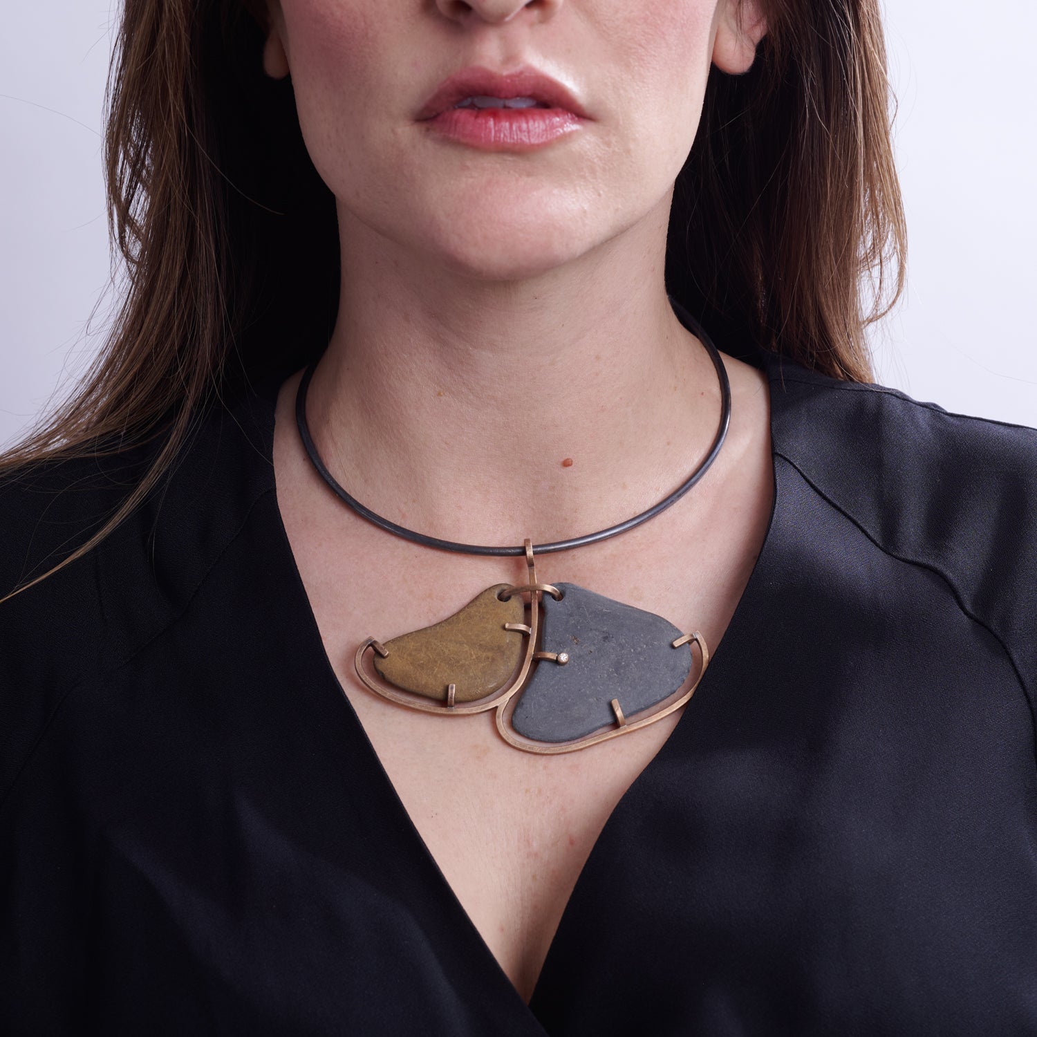 Twin Stone Neck Cuff