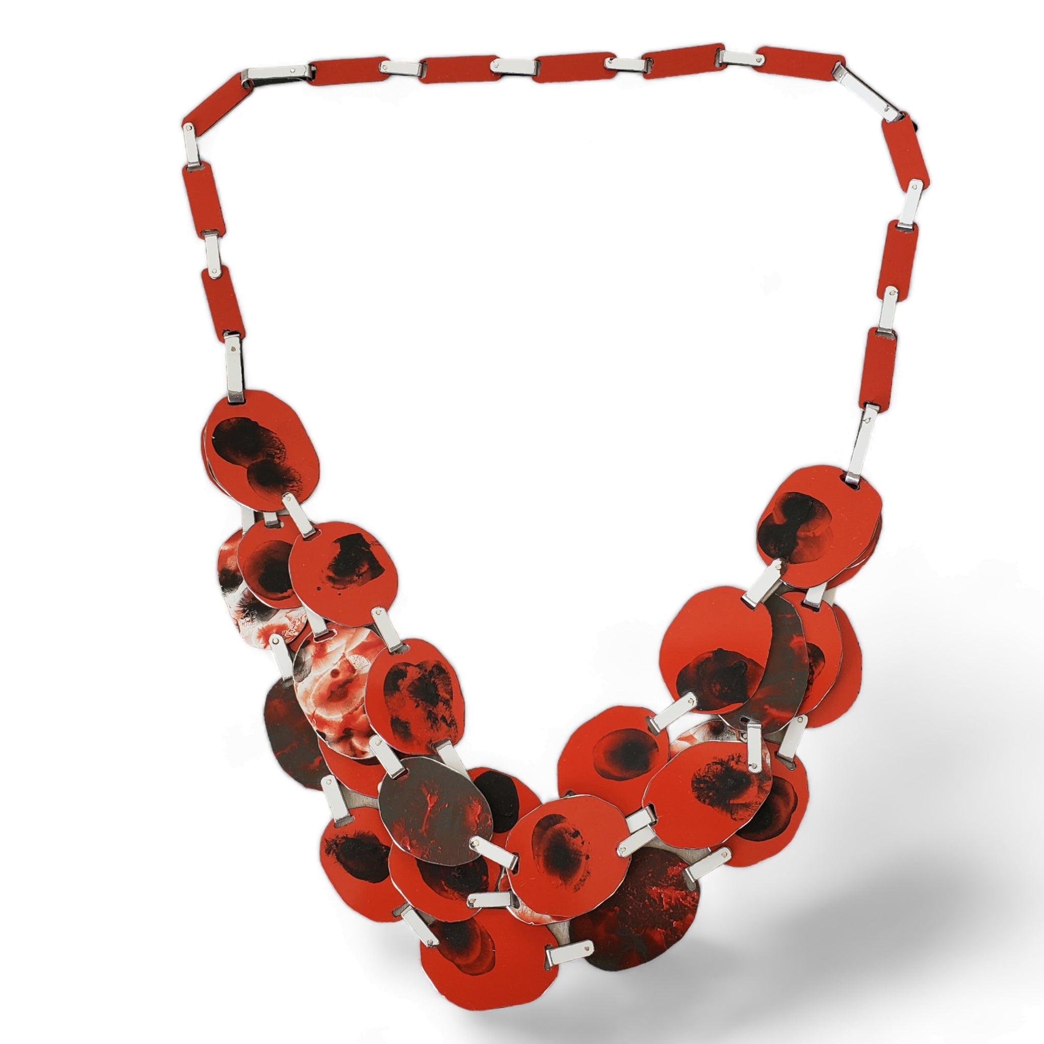 Poppy Enamel on Steel Necklace