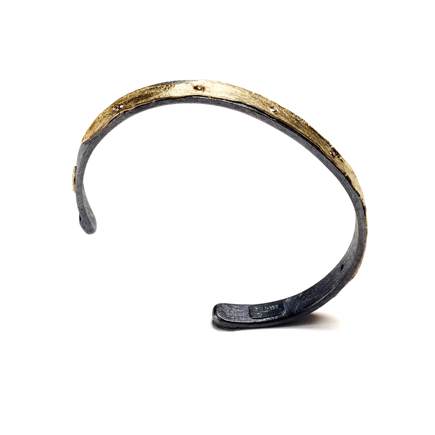 Oxidized Sterling Silver & Champagne Diamond Bracelet