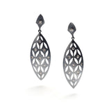 Oxidized Sterling Silver & Champagne Diamond Earrings