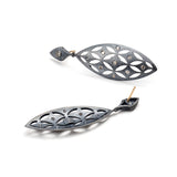 Oxidized Sterling Silver & Champagne Diamond Earrings