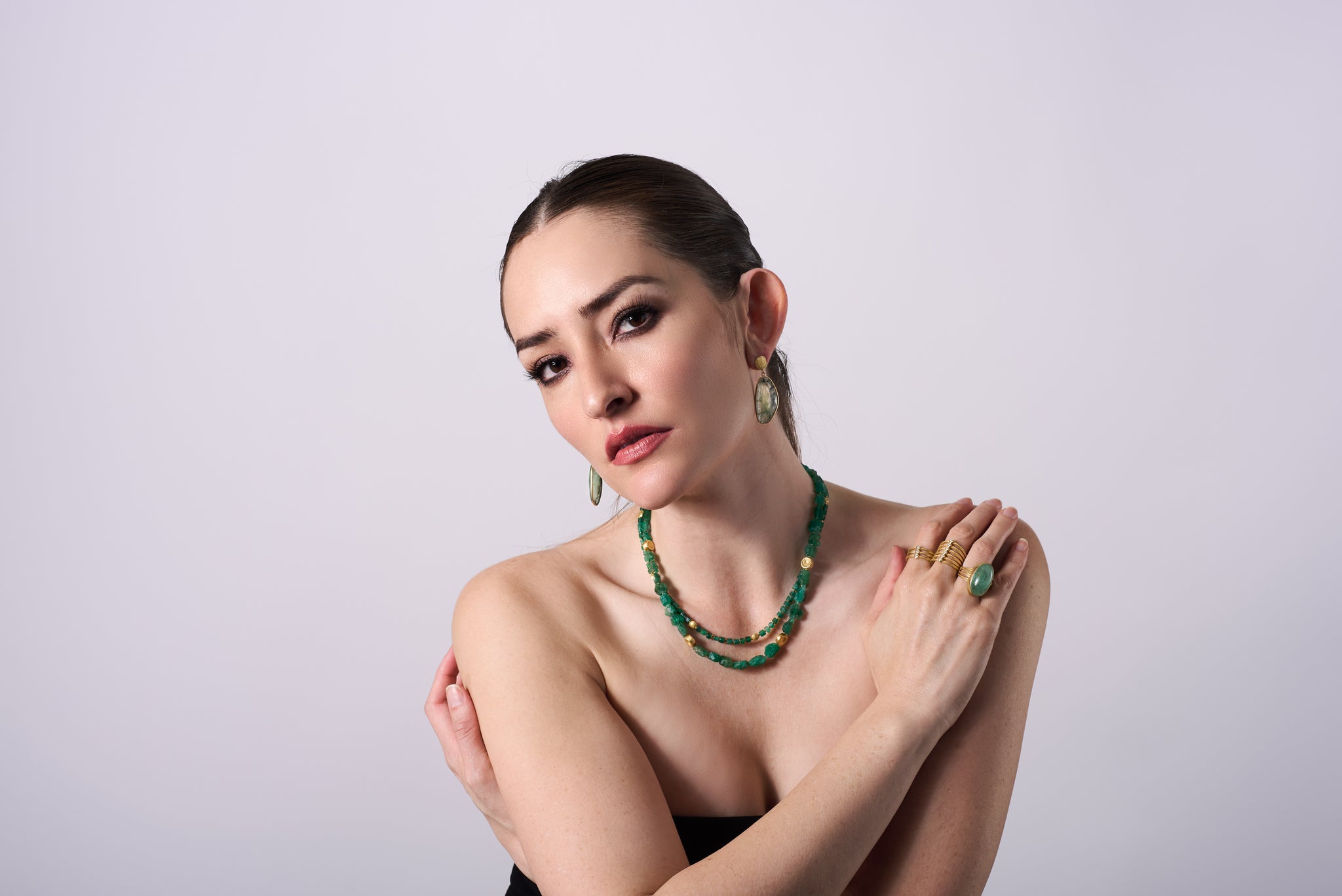 Rough Emerald Bead Necklace