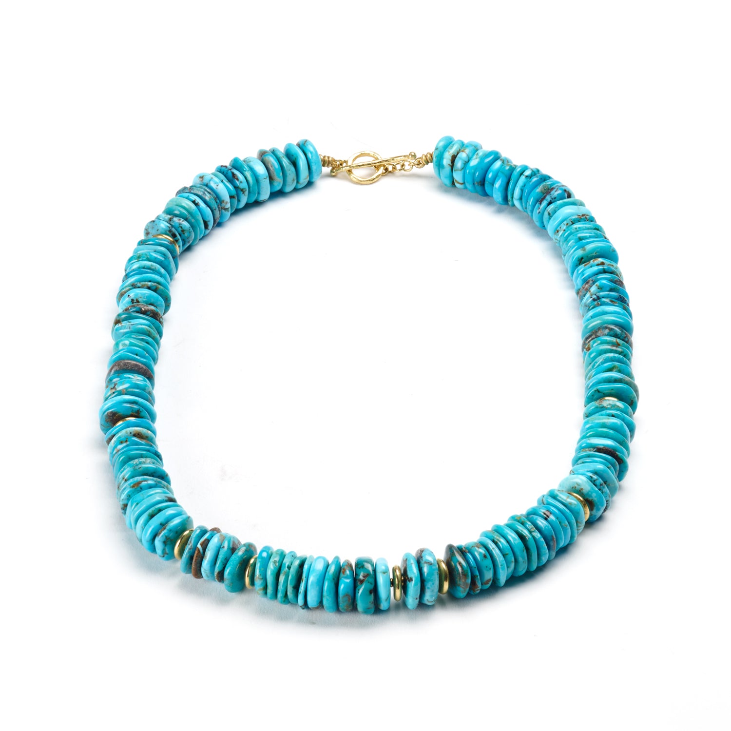 Turquoise Disc Bead Necklace