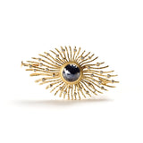 Black Diamond Sunburst Brooch/Pendant