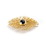 Black Diamond Sunburst Brooch/Pendant