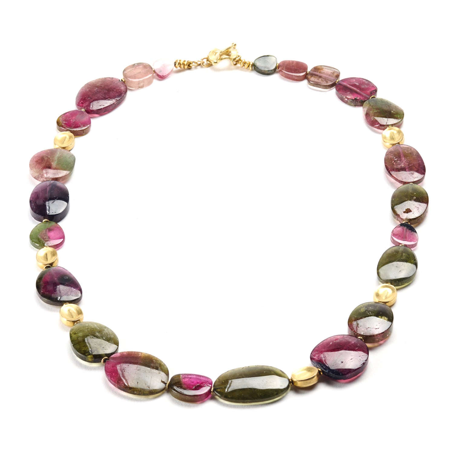 Watermelon Tourmaline Slice Necklace