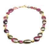 Watermelon Tourmaline Slice Necklace