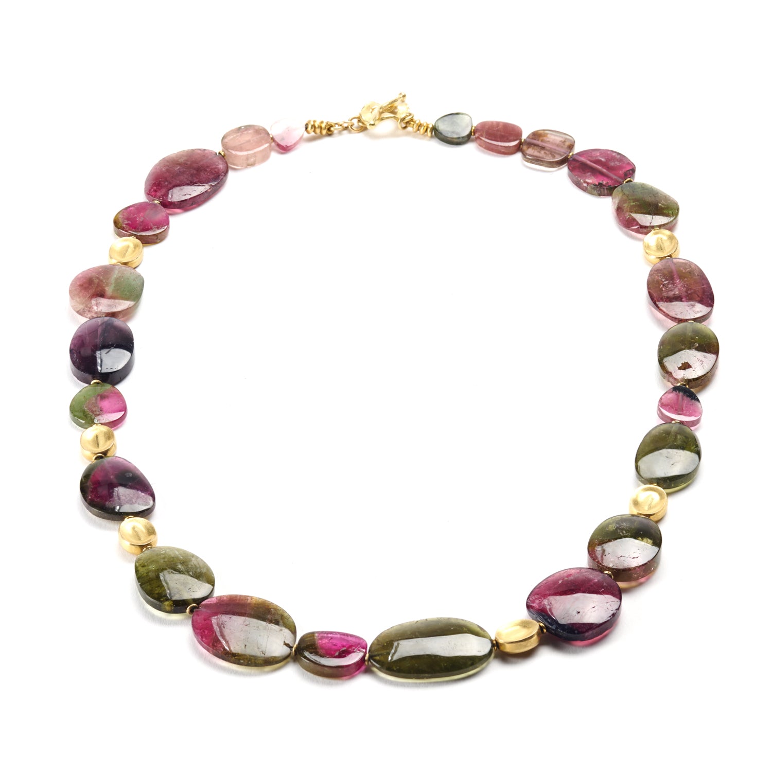 Watermelon Tourmaline Slice Necklace