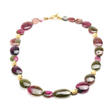 Watermelon Tourmaline Slice Necklace