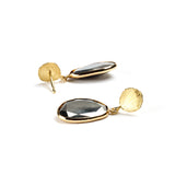 Pyrite & Gold Petal Earrings