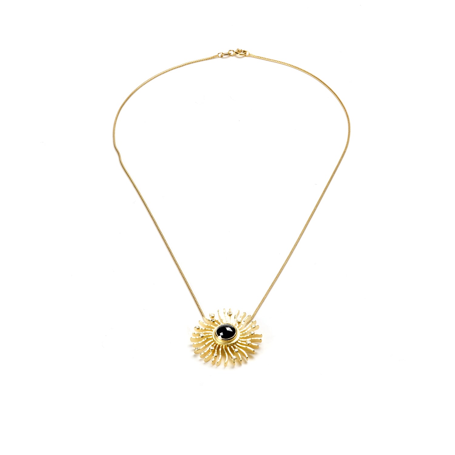 Black Diamond Sunburst Necklace