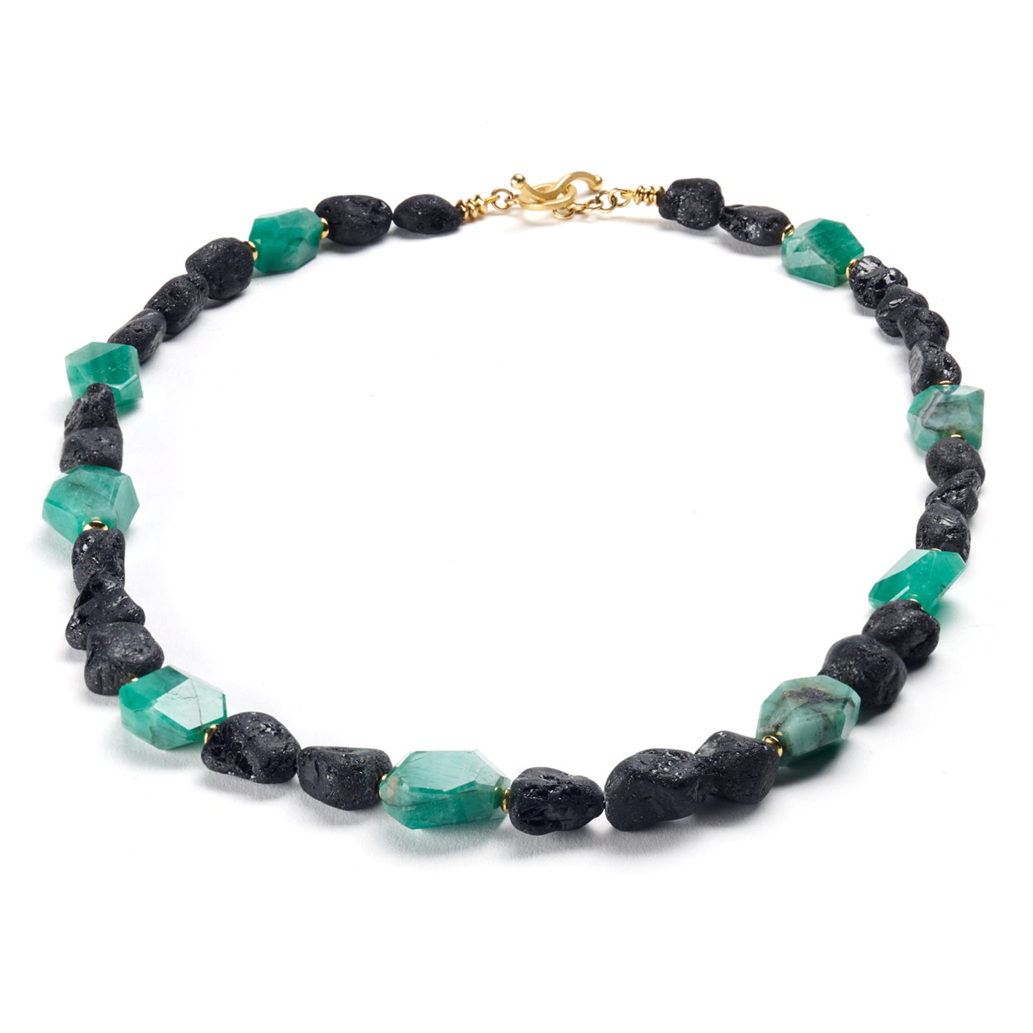 Emerald Crystal & Black Tourmaline Necklace