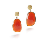 Gold Wrapped Carnelian Earrings