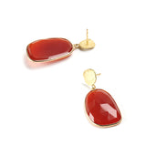 Gold Wrapped Carnelian Earrings