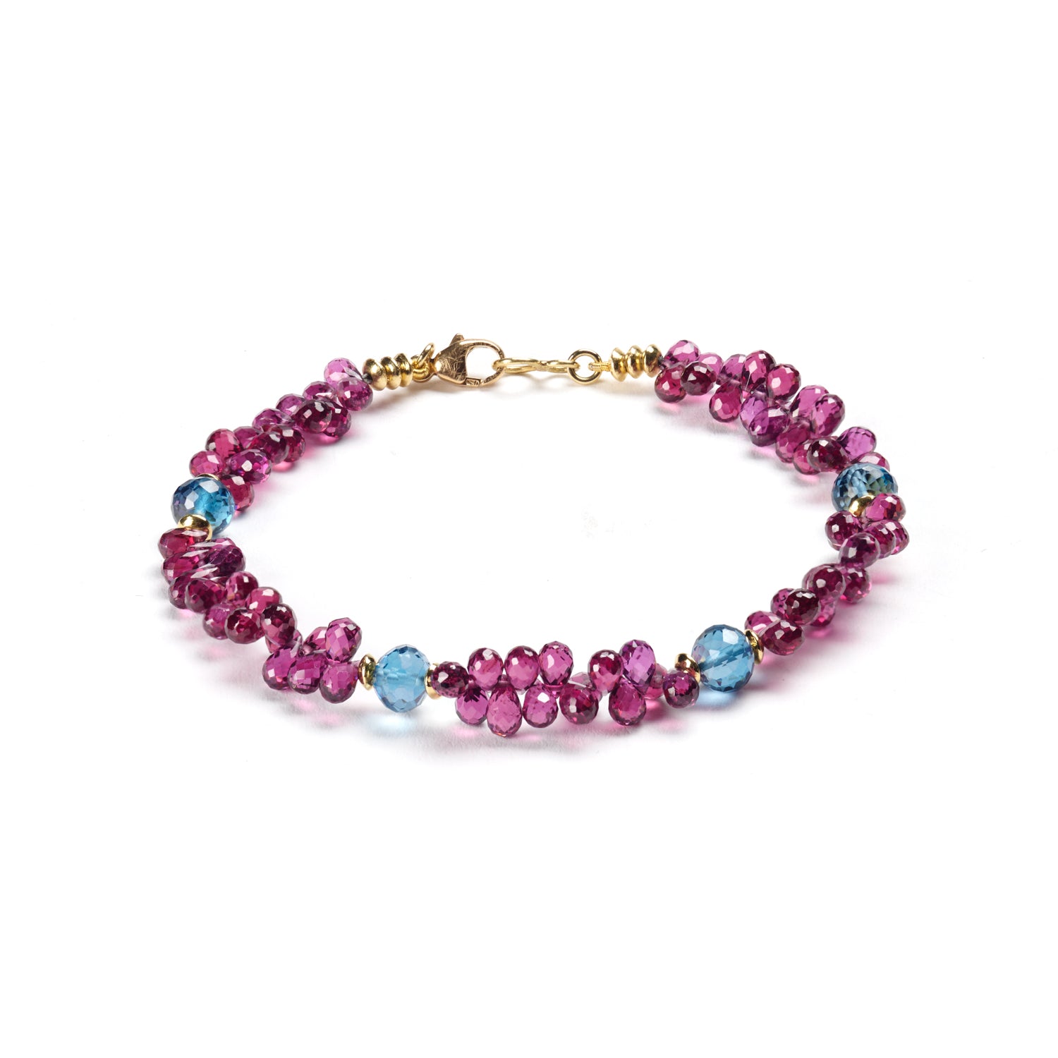 Rhodolite Garnet Briolette Bracelet