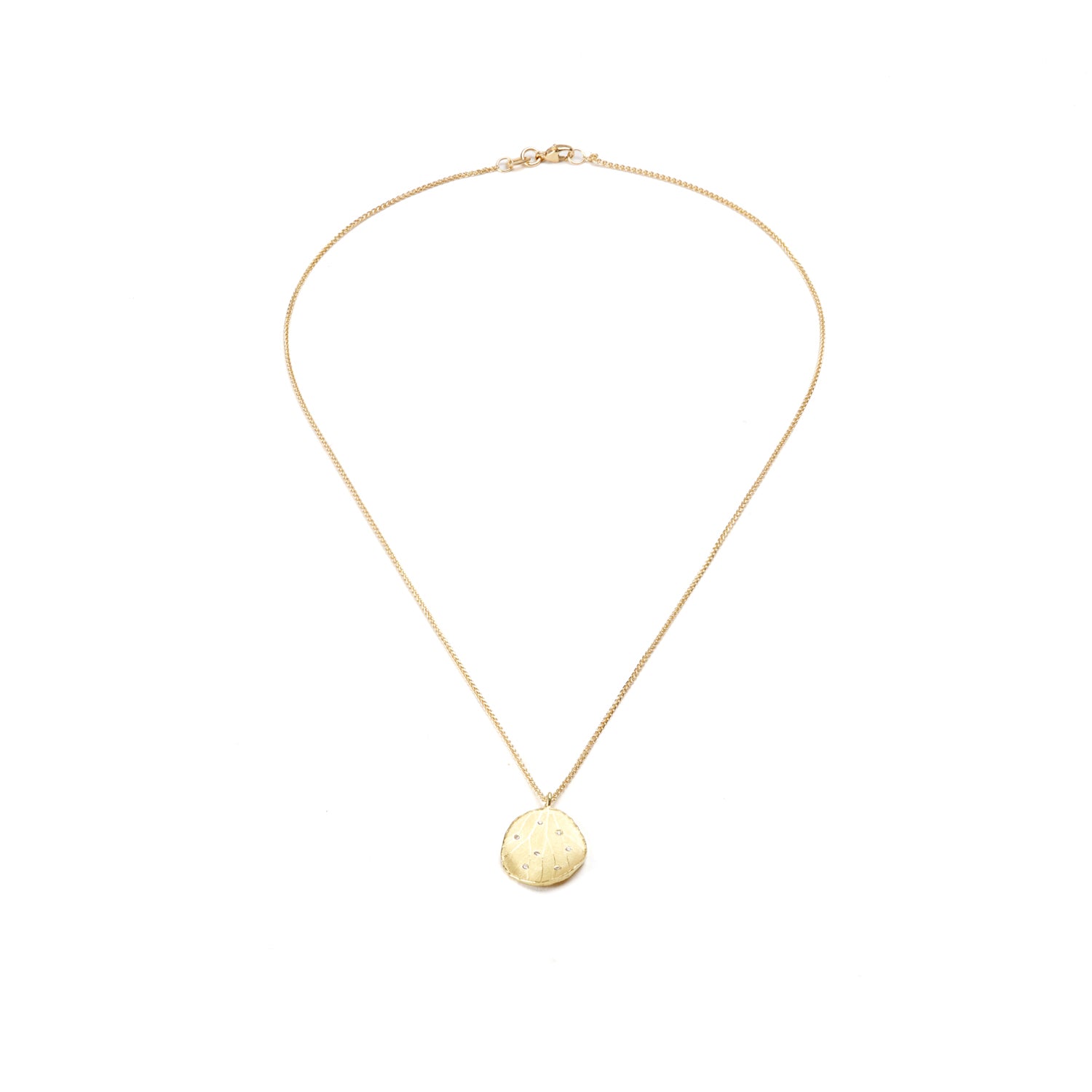Gold Petal Pendant Necklace