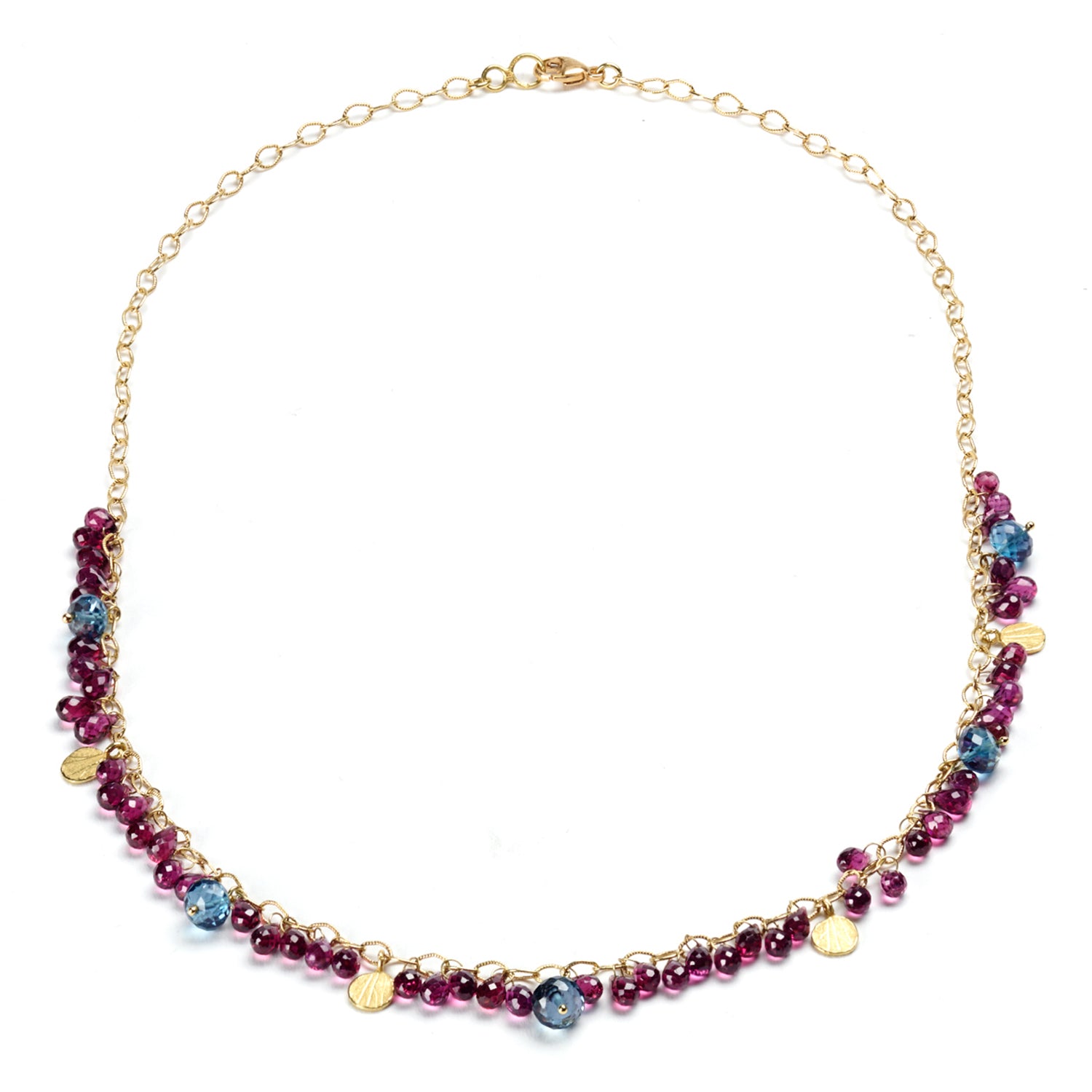 Rhodolite Garnet Briolette Necklace