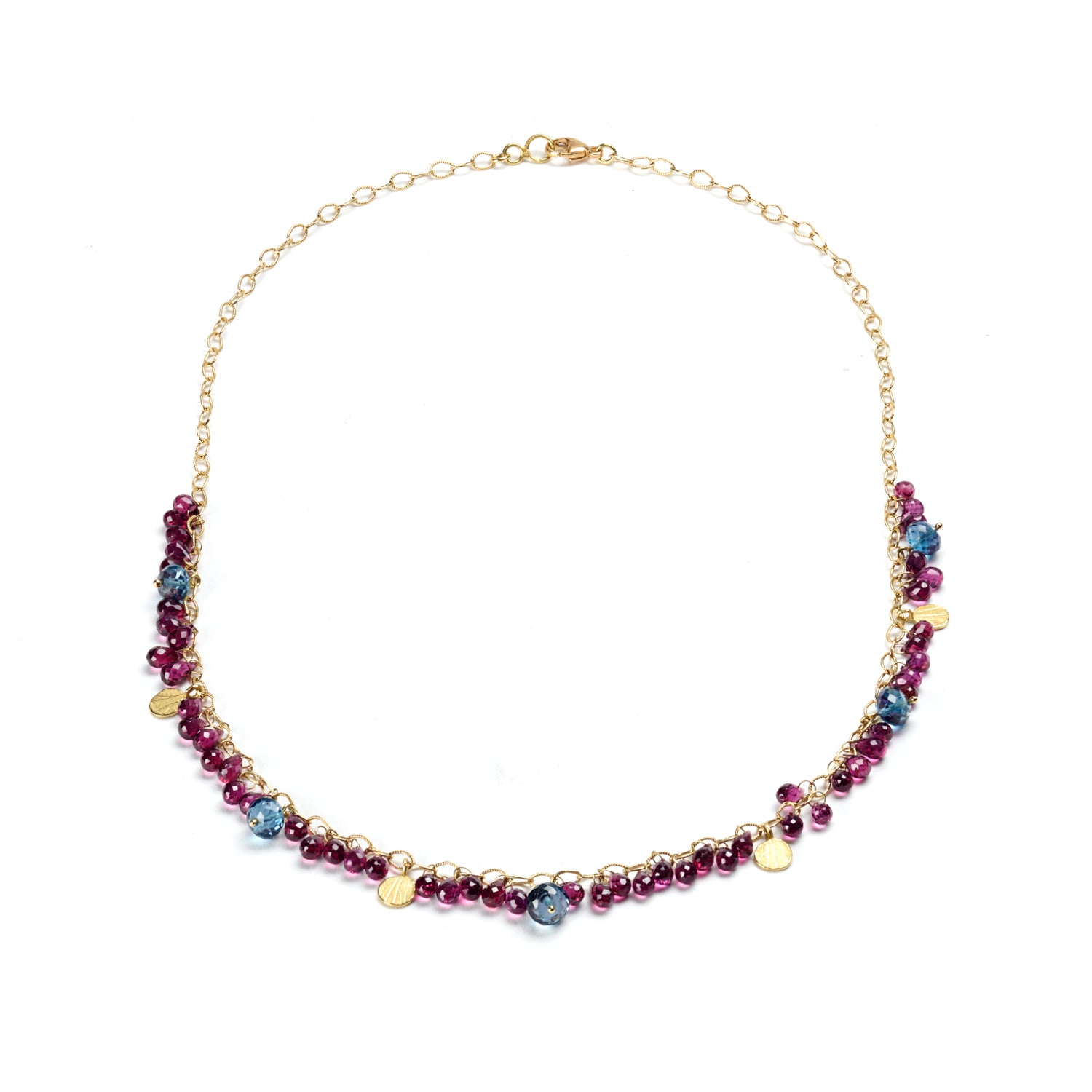 Rhodolite Garnet Briolette Necklace