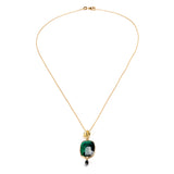 Gold Wrapped Emerald Pendant Necklace