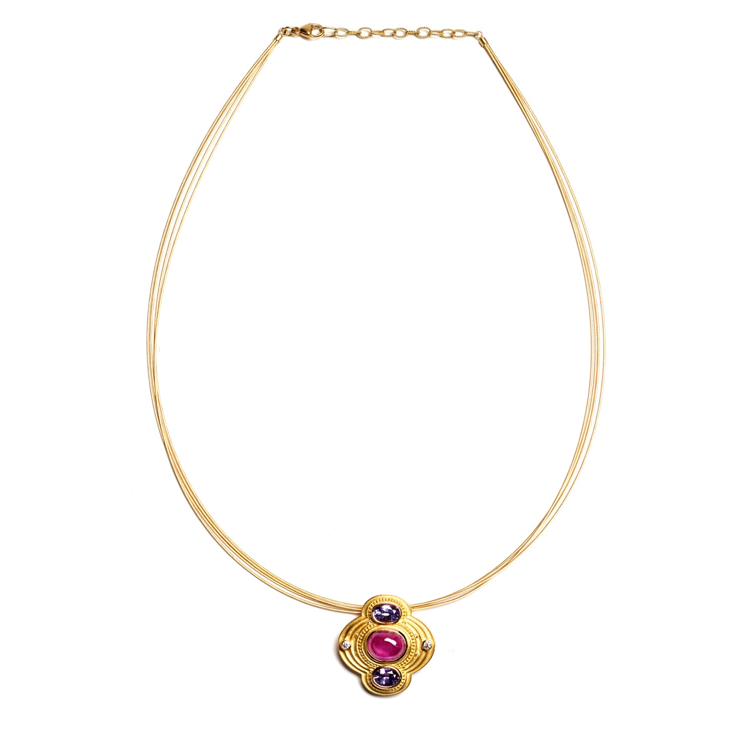 Ruby & Sapphire Quatrefoil Necklace