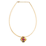 Ruby & Sapphire Quatrefoil Necklace
