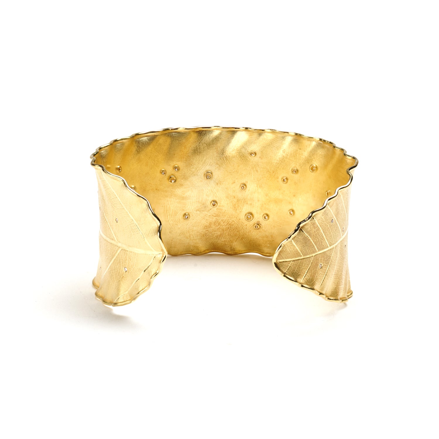 Leaf Cuff With Diamonds
