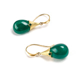 Textured Tulip & Emerald Drop Earrings