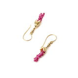 Ruby & Gold Blossom Earrings