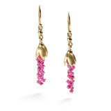Ruby & Gold Blossom Earrings