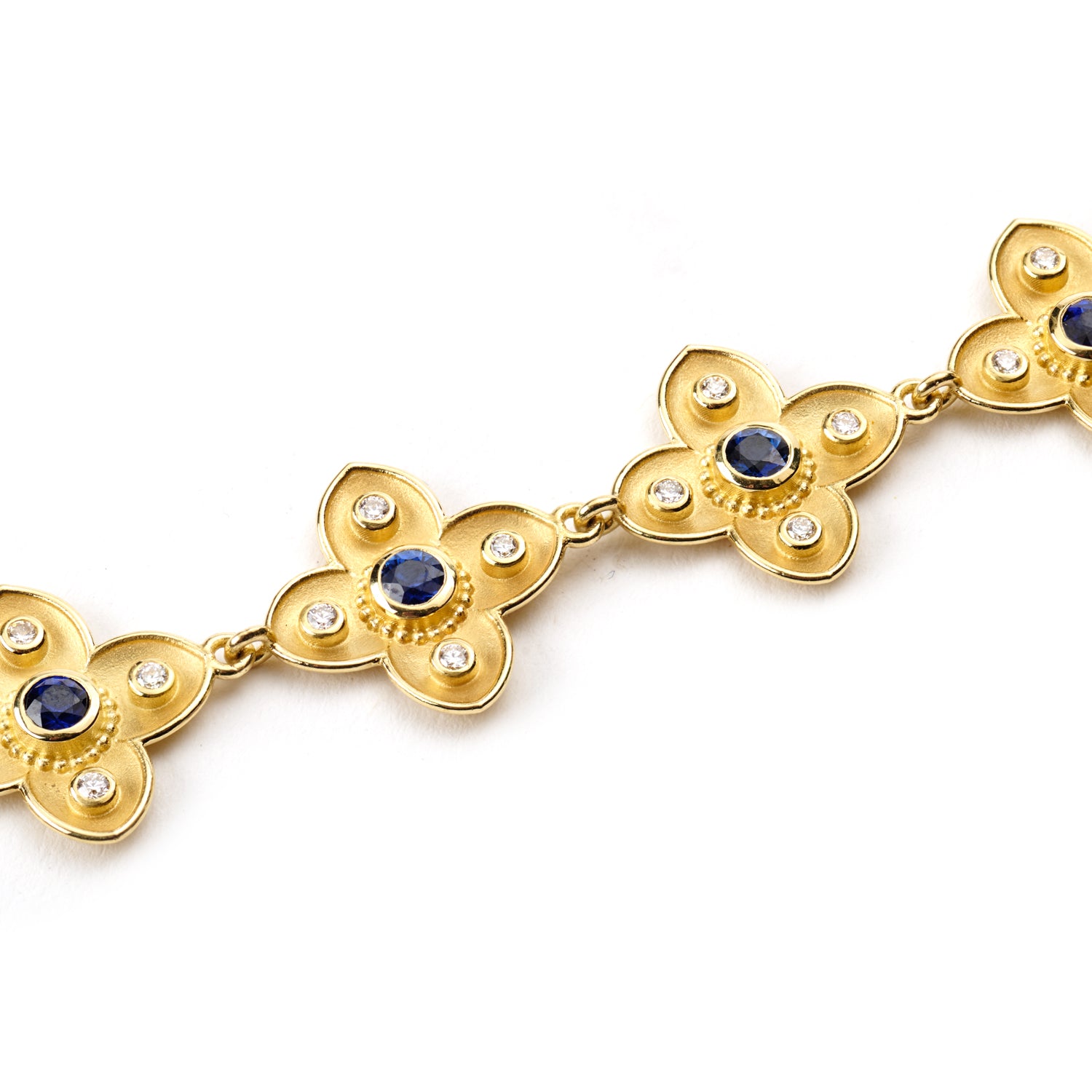 Sapphire & Gold Dogwood Bracelet
