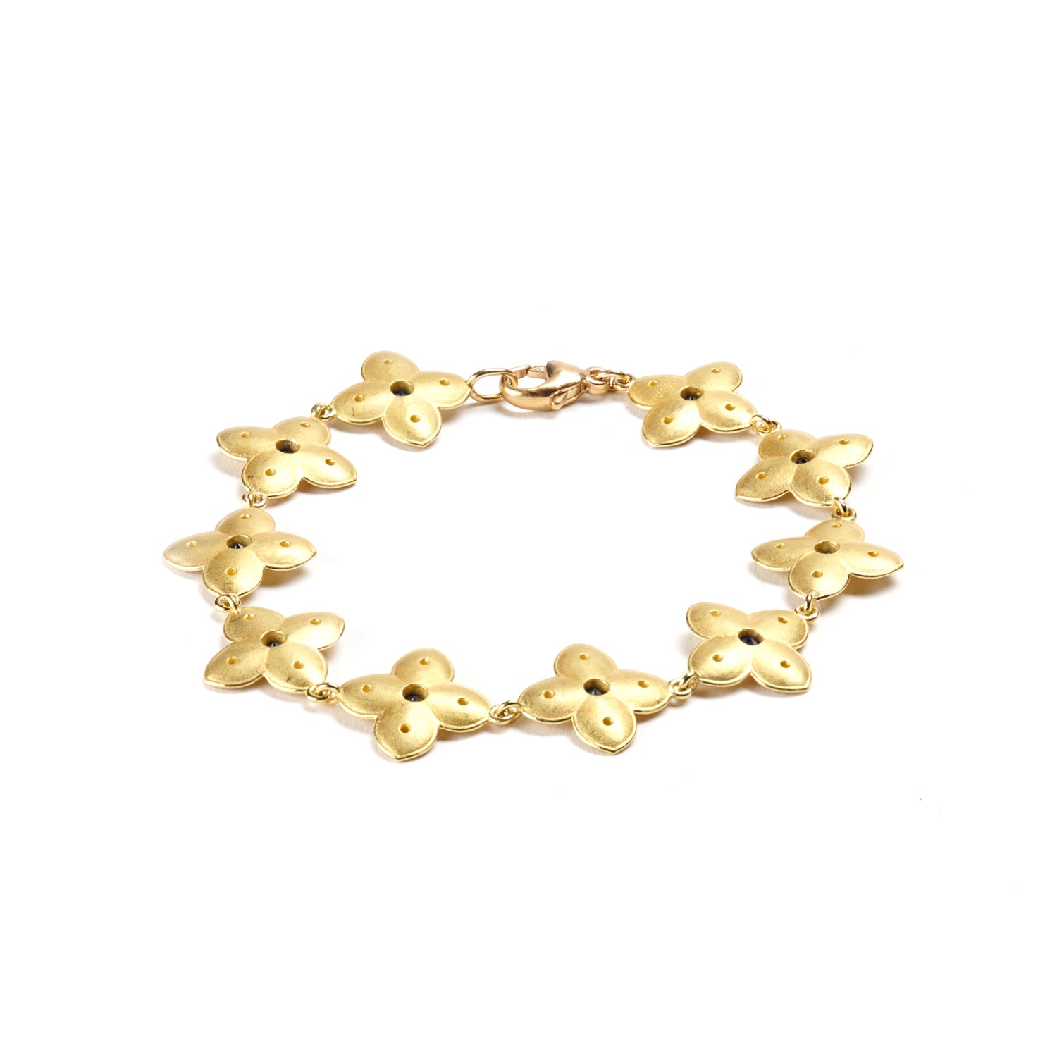 Sapphire & Gold Dogwood Bracelet